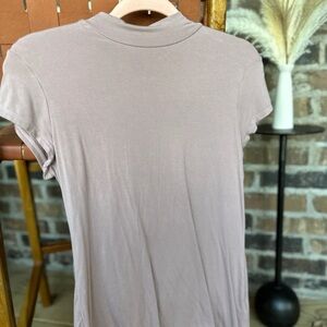 Express Super Soft Mock Neck Fitted Tee - Size L